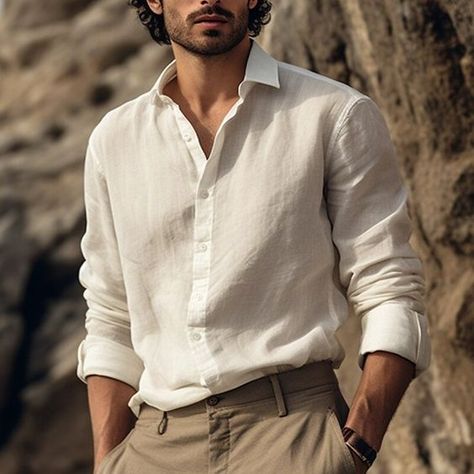 Arrived in perfect condition the material is very good quality the size is a little small arrived earlier than expected White Linen Shirt Men, Linen Shirt Outfit, Men Linen Shirt, Shirt Outfit Men, Shirt Linen, White Linen Shirt, Linen Men, Mens Casual Dress Outfits, Linen Shirt Men