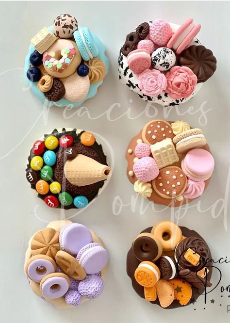 Polymer Clay Ideas To Sell, Diy Candles At Home, Clay Cupcake, Candy Decorations Diy, Diy Gifts To Sell, Chocolate Diy, Clay Jar, Polymer Clay Gifts, Clay Magnets