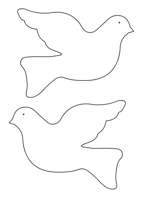 Recuerdos Primera Comunion Ideas, Flower Templates Printable, Christmas Ornament Template, Bird Template, Ornament Template, Bible School Crafts, Bible Crafts For Kids, Paper Birds, Peace Dove