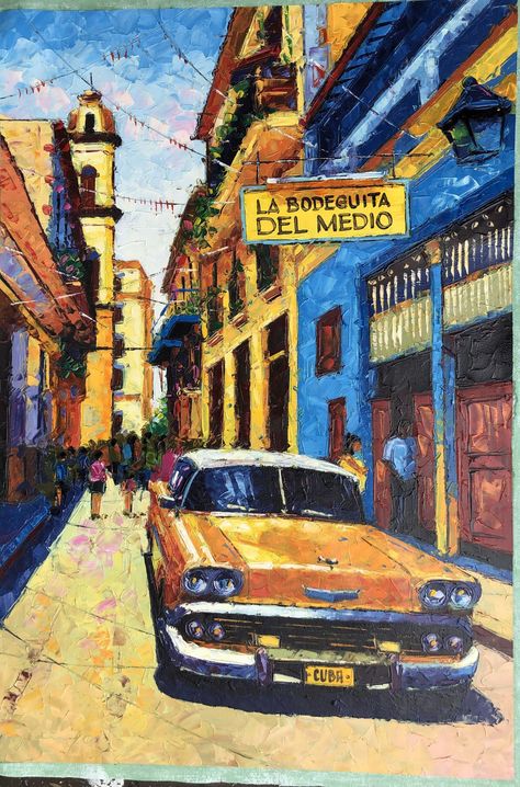 Cuba Painting, Cuba Art, Cuba Photography, Cuba Travel, Surrealism Painting, Passage Of Time, Wall Paintings, Havana Cuba, Paint On Canvas