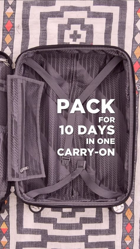 Pack For 10 Days, Suitcase Packing Tips, Travel Packing Checklist, Travel Life Hacks, Packing Hacks Clothes, Travel Bag Essentials, Carry On Packing, Packing Clothes, Light Travel