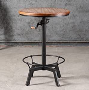 Industrial Cafe Interior Design, Bar Height Kitchen Table, Airbnb Living Room, Swivel Table, High Bar Table, Montana Cabin, Spool Tables, Round Bar Table, Industrial Bar Stools