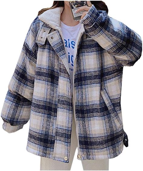 Fashion Thoughts, Jacket Crochet, Lined Flannel Shirt, Oversized Flannel, Flannel Jacket, Sherpa Jacket, Collar Designs, Jacket Brands, Print Jacket