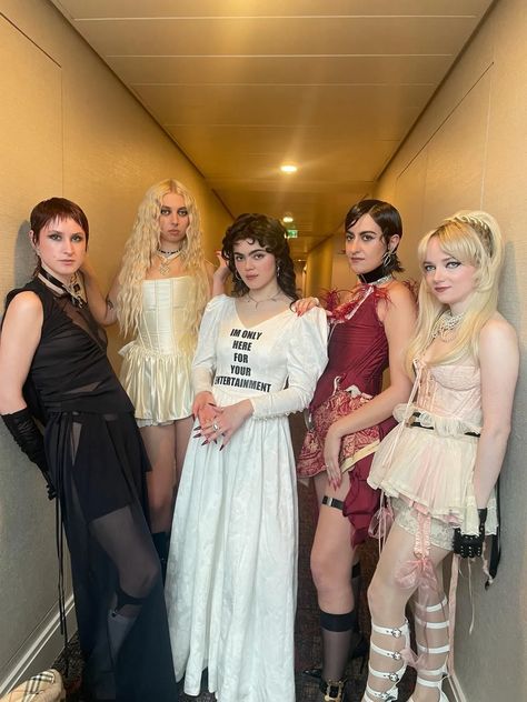 the last dinner party before the 2024 brit awards in london, UK. (via vogue)  march 2nd, 2024 The Last Dinner Party Outfits, Lizzie Mayland, Indie Rock Outfits, Hyde Park Festival, Dinner Party Outfit, Abigail Morris, Emily Roberts, Bst Hyde Park, Last Dinner