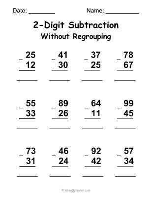 Subtraction Without Regrouping Worksheet 2nd grade Maths For Grade 2 Free Printable, 2 Digit Subtraction With Borrowing, Second Grade Subtraction Worksheets, 2nd Grade Subtraction Worksheets, Grade 2 Math Worksheets Free Printable, Grade 2 Worksheets Free Printable, Math Lessons For 2nd Grade, 2nd Grade Math Worksheets Free Printable, Subtraction Worksheets For Grade 2