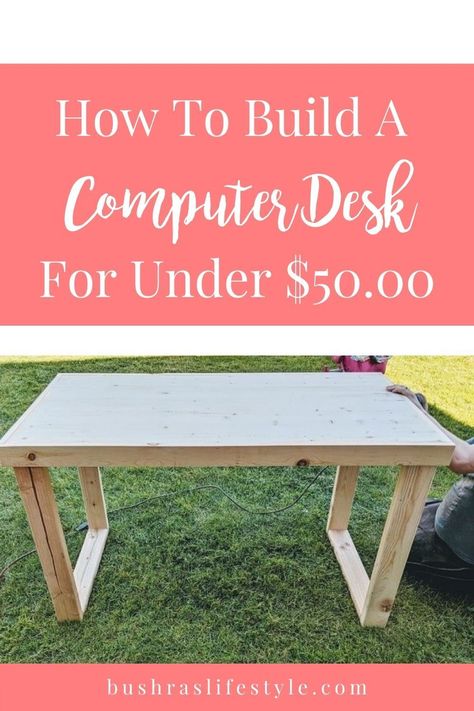 Build Desk Diy Home Offices, Build Your Own Desk Diy, Diy Home Office Desk How To Build, Diy Work Desk Ideas, Diy Desk On A Budget, Building A Table Diy, Diy Table Desk, Outside Desk, Diy Desk Plans How To Build