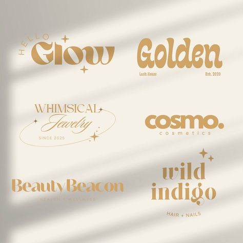 6 Unique Logo Design for Makeup Artist, Beauty Salon, Lash Extensions, Nail Salon, Spa, and Hair. #Cute_Business_Logo_Ideas #Glow_Logo_Design_Ideas #Eyelashes_Logo_Design #Makeup_Brand_Ideas Makeup Business Ideas Logo, Cosmetology Logo Ideas, Make Up Brands Logos, Lash Studio Logo Design, Logo Design Inspiration Aesthetic, Self Care Logo Ideas, Makeup Branding Design Logo, Glow Logo Design Ideas, Makeup Brand Ideas