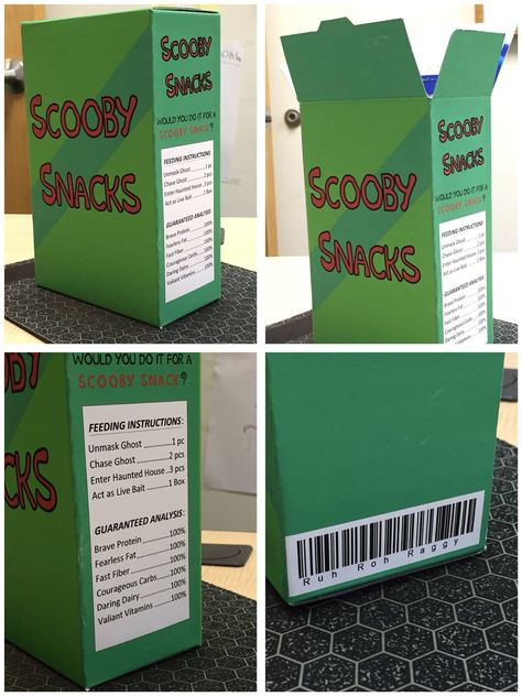 Scooby Snack box I made for Halloween. Scooby Doo Diy, Scooby Doo Diy Costume, Scooby Doo Decorations, Scooby Doo Halloween Party, Scooby Halloween, Scooby Doo Snacks, Trunk Or Treat Halloween, Scooby Doo Costumes, Scooby Doo Party