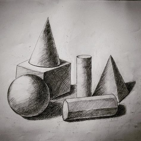 Value Drawing Ideas, Value Shading, Hatch Drawing, Value Drawing, 3d Composition, Geometric Shapes Drawing, Shapes Drawing, 3d Geometric Shapes, Shoe Art Drawing