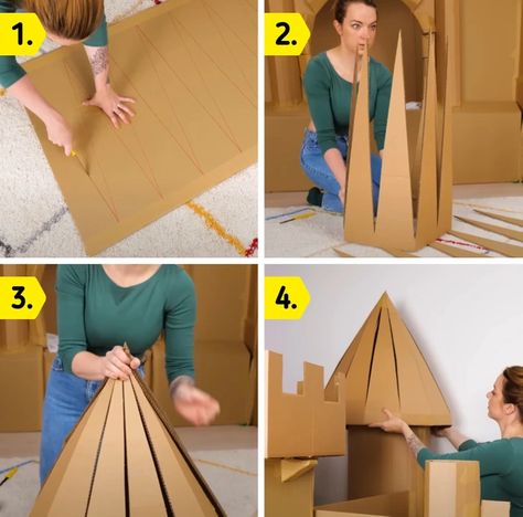 How to Transform a Children’s Bed into an Enchanting Dream Castle / 5-Minute Crafts Diy Castle Bed, Diy Castle Playhouse, Disney Princess Birthday Ideas, Disney Castle Trunk Or Treat, Sleeping Beauty Trunk Or Treat, Castle Trunk Or Treat, Cardboard Castle Diy, Diy Princess Castle, Diy Princess Room