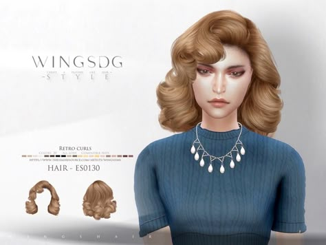 1940s Hairstyles Short, 1940 Hair, Sims Hair Cc, Sims 4 Female Hair, Old Hollywood Hair, Retro Curls, Sims 4 Black Hair, Vintage Curls, Die Sims 4