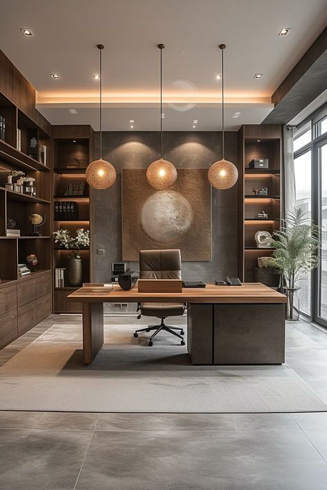 Study Areas Ideas, Home Office Wood Paneling, Director Room Interior Design, Study Room Design Home Office, Boss Cabin Design Office, Ceo Office Design Luxury Modern, Ceo Office Design Luxury, Boss Office Interior Design, Executive Office Design Interior