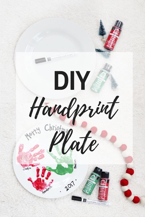 Handprint Plate, Diy Christmas Plate, The Red Shoes, Handprint Christmas, Santa Plate, Plates Diy, Shoes Diy, Plate Crafts, Painted Plates