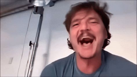 Pedro Pascal Mandalorian Gif, I Love Pedro Pascal, Mood Gif, Crying Gif, Don Pedro, Reaction Pic, Laughing And Crying, Funny Short Clips, Reaction Images