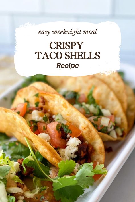 Tacos Without Tortillas, Crispy Tortilla Shells, Corn Taco Shells Recipes, Crispy Tacos Recipes, Homemade Taco Shells From Scratch, How To Make Crispy Taco Shells, Deep Fried Taco Shells, Homemade Hard Taco Shells, Tacos With Corn Tortillas