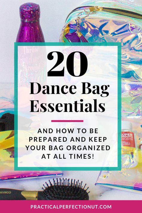 Dance Bag Essentials | Practical Perfection Dance Competition Emergency Kit, Closet Ideas Kids, Closet Organization Ideas Kids, Kids Closet Organization Ideas, Kids Closet Ideas, Dance Bag Essentials, Dance Competition Bag, Organization Hacks Closet, Organizing Ideas For Bedrooms