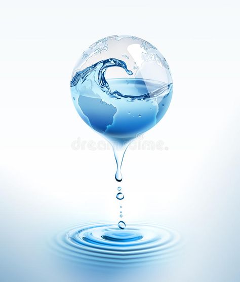 Illustration about Blue world with dripping water. Illustration of planet, earth, clean - 27151983 Low Flow Shower Head, Ways To Conserve Water, Water Bottle Label Design, Medical Brochure, Dripping Water, Bottle Label Design, World Water Day, Water Logo, Water Drip