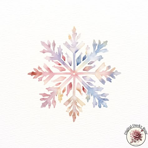 Watercolor Colorful Snowflakes Clipart: Soft Pastel Hues for Winter Crafts, Invitations, Scrapbooking, and Journaling https://digitalduskyrose.etsy.com/listing/1788431028 Bring the magic of winter into your projects with our Watercolor Colorful Snowflakes Clipart! This collection features beautifully hand-painted snowflakes in soft pastel hues, perfect for creating charming winter crafts, holiday invitations, scrapbooking layouts, and journaling pages. These high-resolution images will add a ... Snowflake Painting Ideas, Snowflake Watercolor Paintings, Winter Watercolor Simple, Winter Watercolor Paintings, Snowflakes Watercolor, Snowflake Painting, Tattoos Bible, Snowflake Watercolor, Christmas Bazar