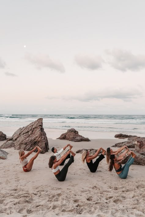 yoga studio team photoshoot gold coast photography Yoga Group Photography, Beach Yoga Photoshoot, Yoga Instructor Aesthetic, Yoga Group Poses, Retreat Photoshoot, Yoga Vision Board, Small Yoga Studio, Yoga Group, Yoga On The Beach