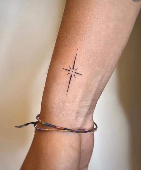 Nordic Star Tattoo, True North Tattoo For Women, Minimalist Compass Tattoo, Northern Star Tattoo, True North Tattoo, North Tattoo, North Star Tattoo, North Star Tattoos, Small Star Tattoos