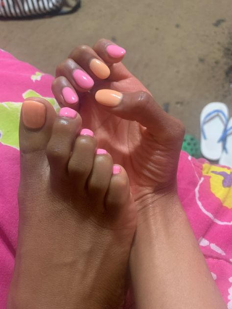 Pink And Peach Nails, Peach Nails, Pink Peach, Nail Art, Nails, Hair Styles, Hair, Pink, Quick Saves