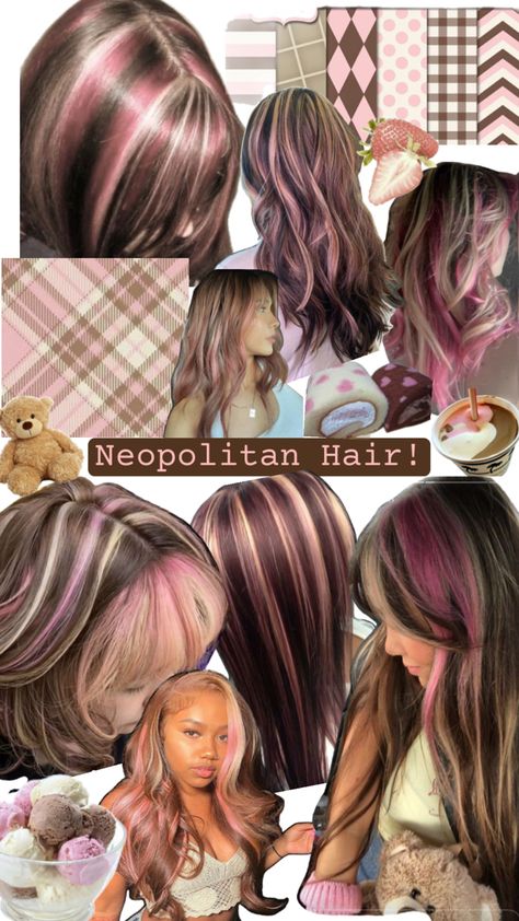 Knotless Braid Hairstyles, Neapolitan Hair, Knotless Braid, Skunk Hair, Cute Hair Colors, Hair Inspiration Long, Hair Streaks, Dyed Hair Inspiration, Hair Dye Ideas