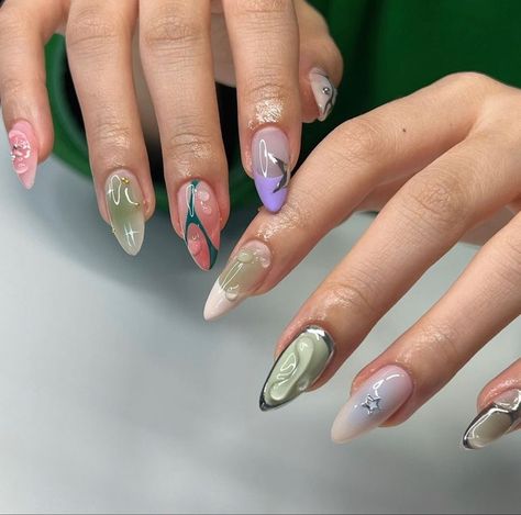 Fake Acrylic Nails, Japan Nail, 3d Nail Designs, Organic Nails, Grunge Nails, Minimal Nails, Nail Art Inspo, Pretty Gel Nails, Soft Nails