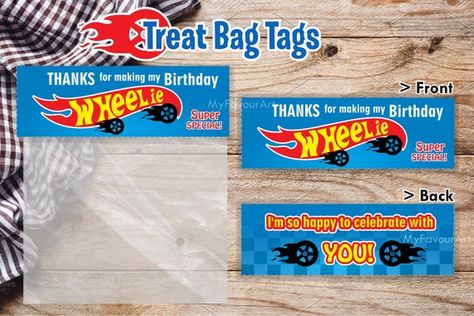 Cars Decorations Party, Hot Wheels Party Favors, Hot Wheels Decorations, Cars Decorations, Hotwheels Birthday Party, Printable Decorations, Hot Wheels Birthday, Hot Wheels Party, Birthday Labels