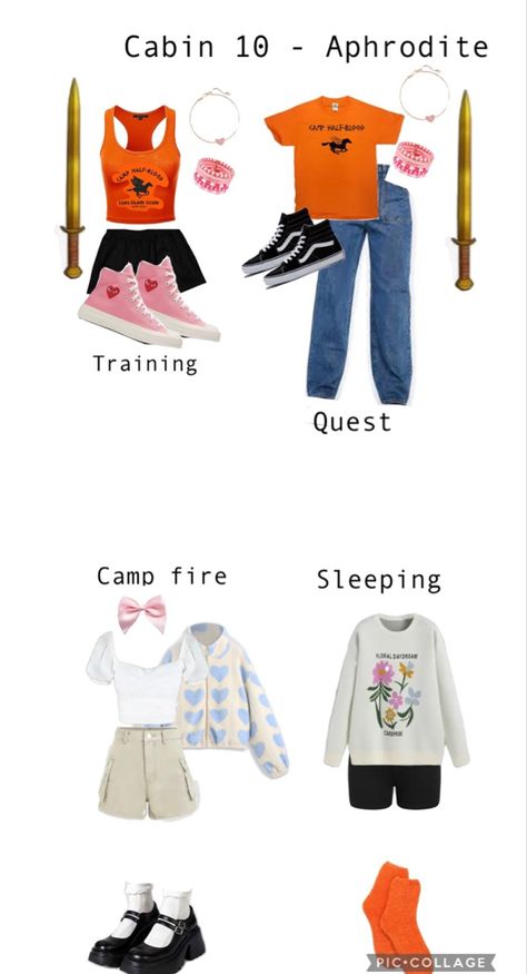 Cabin 10 Aphrodite Outfits, Daughters Of Aphrodite, Pjo Aphrodite Cabin, Aphrodite Cabin Outfits, Pjo Cabin 10, Cabin 10 Outfits, Percy Jackson Clothes Inspired Outfits, Percy Jackson Aphrodite Cabin, Camp Halfblood Outfits