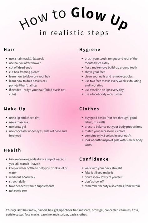 Tips On Glow Up, Best Health Tips, How To Look Aesthetic Tips, Mental And Physical Glow Up Checklist, Aesthetic Self Care Ideas, Good For Healthy Skin, Self Care Tips Beauty, Better Self Care, Organic Self Care