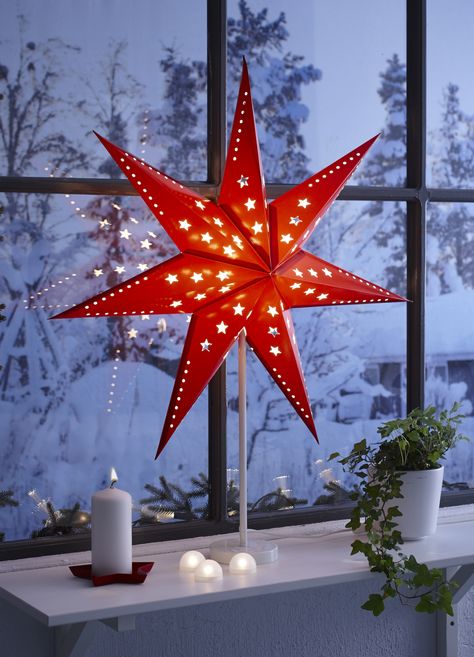 IKEA Christmas #ikea #christmas Ikea Christmas, Homemade Christmas Decorations, Christmas Window Decorations, Beautiful Christmas Decorations, Swedish Christmas, Nordic Christmas, Christmas Window, Noel Christmas, Merry Little Christmas