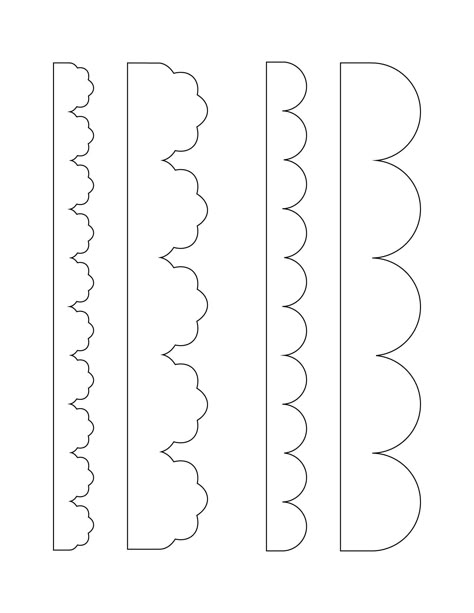 Scalloped Edge Pattern Template Pattern Templates Printables, Scallop Pattern Template, Scalloped Edge Template, Flower Shapes Template, Scallop Pattern Design, Scallop Drawing, Paper Cut Out Design, Printable Patterns Templates, Cricut Pattern