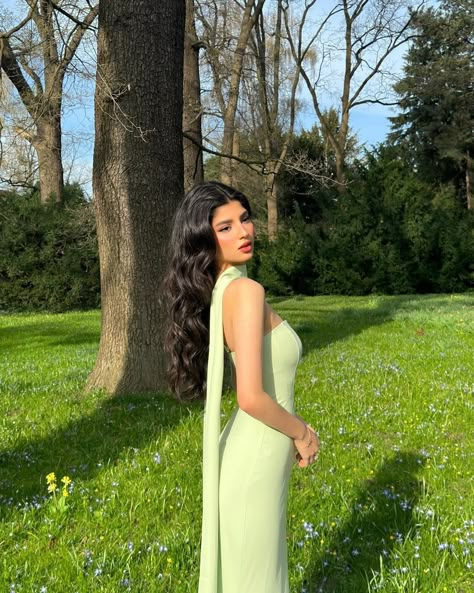 A love letter to spring💐 @rashan.mh is wearing the Imogene maxi gown in spring green - who wants a restock? Confirmation Outfit, 22 Photoshoot, Rashan Mh, Birthday Mood Board, Princess Lifestyle, Manpreet Kaur, Forest Fairies, Hair Black Hair, Self Portrait Ideas