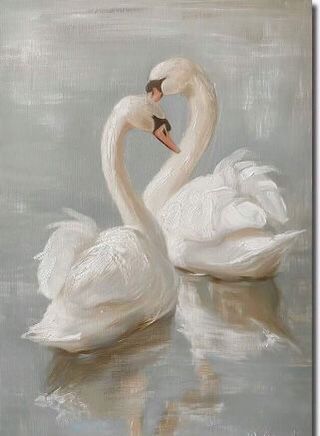 Aesthetic Vintage Painting, Two Swans, Vintage Wall Art Prints, Swan Art, Swan Painting, Swans Art, Cute Paintings, Aesthetic Painting, Ethereal Art