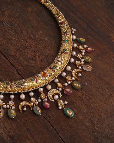 Indian Wedding Necklaces for Women – Artisanal Fine Jewellery | AURUS Hasli Necklace, Vintage Indian Jewelry, Indian Wedding Jewelry Sets, Neck Pieces Jewelry, Colorful Gemstones, New Gold Jewellery Designs, Antique Jewellery Designs, Wedding Necklaces, Antique Bridal Jewelry