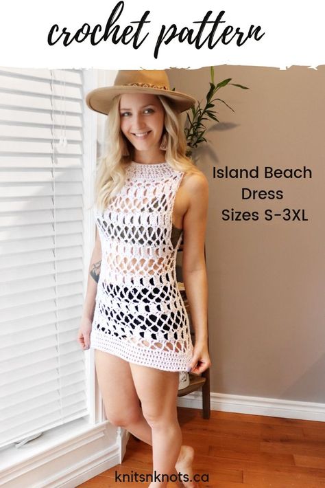 Beach Dress Crochet, Wearable Crochet, Dress Crochet Pattern, Crochet Beach Cover Up, Crocheted Clothes, Crochet Bathing Suits, Crochet Beach Dress, Crochet Swim, Dress Patterns Free