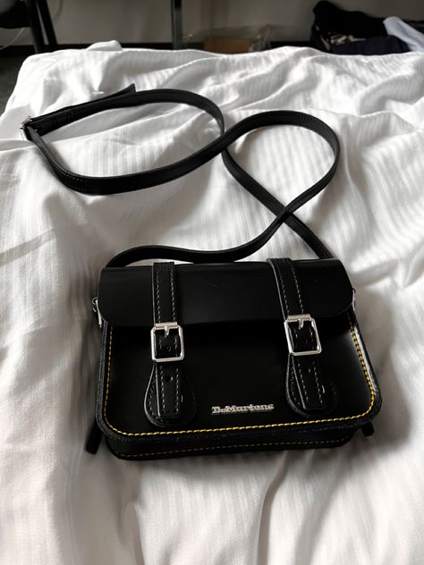 Black dr.martens bag Side Satchel Bag, Dr Marten Purse, Doc Martens Purse, Dr Martens Purse, Dr Martens Bag Outfit, Doc Marten Bag, Aesthetic Crossbody Bag, Satchel Aesthetic, Black Purse Aesthetic