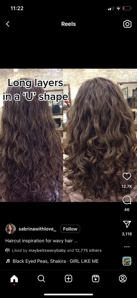 Heavy Layers Wavy Hair, Long 2b Hair With Bangs, U Shape Haircut Wavy Hair, Thick Curly Wavy Haircut, Face Framing 2b Hair, 2c Layered Haircut, What To Ask For Haircut Wavy Hair, Layers Haircut For Wavy Hair, Long Layers 2c Hair