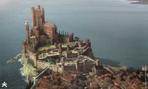 The Concept Art Behind Game Of Thrones: Season 4 Dessin Game Of Thrones, King's Landing, European Castles, Gra O Tron, Game Of Thrones Art, 다크 판타지, Fantasy Castle, Fantasy City, Fantasy Places