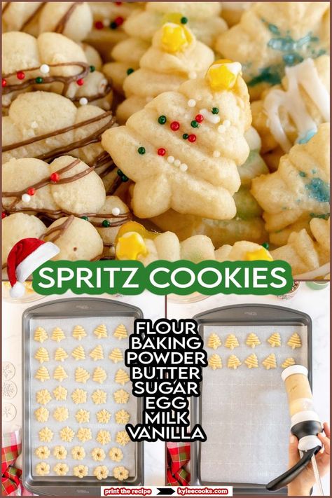 These easy Spritz cookies are a great way to spend some time in the kitchen baking with your kids this holiday season! The smells wafting from the kitchen will bring them running in! Christmas Spritz, Christmas Spritz Cookies, Spritz Cookie Recipe, Cookies Best, Diy Easy Recipes, Spritz Cookies, Xmas Cookies, Cookies Christmas, Christmas Cooking