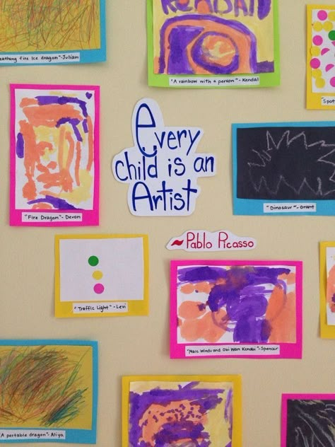 Preschool Art Fair Ideas, Artists Preschool Theme, Art Class Themes Ideas, Preschool Art Gallery Display, Artsy Thursday Week Of The Young Child, Preschool Art Gallery Ideas, Art Provocations Preschool, Prek Art Show Ideas, Art Display Eyfs