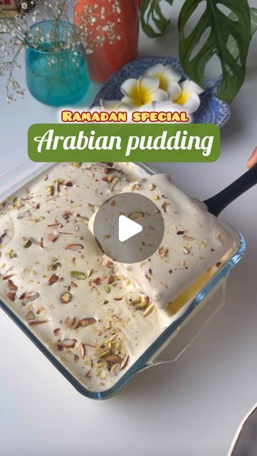 Saista Shaikh on Instagram: "Ramadan special ‘Arabian pudding’  Ingredients  500 ml milk 1 tbsp vanilla custard powder (mix it with 2 tbsp water before adding into hot milk) 5-6 tbsp sugar 12 slices milk bread or white bread (remove the edges) 50 ml chilled milk cream  2-3 tbsp condensed milk 1 tsp vanilla essence (to be added to whipped cream to enhance the flavour)  Handful of chopped pistachios and almonds   Tip : Just put one bread (do not stack up the bread) when layering so that the custard milk will properly get soaked in the bread. Make 3 layers of bread each time pour custard milk on top.  Do not make custard milk too thick otherwise it won’t get soaked in the bread." Bread Custard Recipe, Arabian Bread Pudding, Almond Milk Pudding Recipe, Arabian Pudding Recipe, Bread Sweet Recipes Indian, Milk Sweet Recipes Indian, Milk Powder Sweet Recipes, Arabian Pudding, Burfee Cake