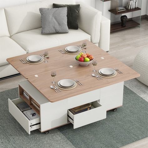 Merax Modern Lift Top Coffee Table Multifunctional Table - Bed Bath & Beyond - 38398648 Apartment Furniture Ideas, Furniture Diy Ideas, Convertible Coffee Table, Modern Cocktail Tables, X Coffee Table, Furniture Design Chair, Coffee Table With Drawers, Design Chair, Sofa End Tables