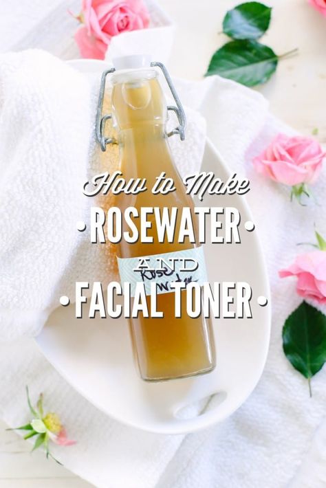 How To Make Rosewater, Rosewater Recipe, Homemade Skin Toner, Making Rose Water, Apple Cider Vinegar Toner, Water Moisturizer, Rose Water Toner, Homemade Oil, Beauty Tips For Face