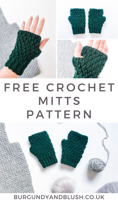 Crochet Finger Less Gloves, Mitts Crochet Pattern Free, Crochet Pattern Hand Warmers, Free Crochet Wrist Warmer Pattern, Crochet Pattern For Fingerless Gloves, Crochet Pattern Mittens, Hand Warmer Crochet Free Pattern, Crochet Mittens Fingerless, Crochet Fingerless Mittens Free Pattern