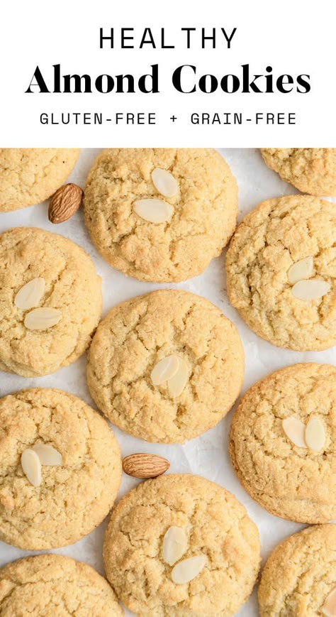 Almond Cookies Gluten Free Almond Cookies, Almond Flour Baking, Almond Flour Recipes Cookies, Grain Free Baking, Chinese Almond Cookies, Bird Food Recipes, Almond Biscuits, Almond Meal Cookies, Gluten Free Cake Recipe