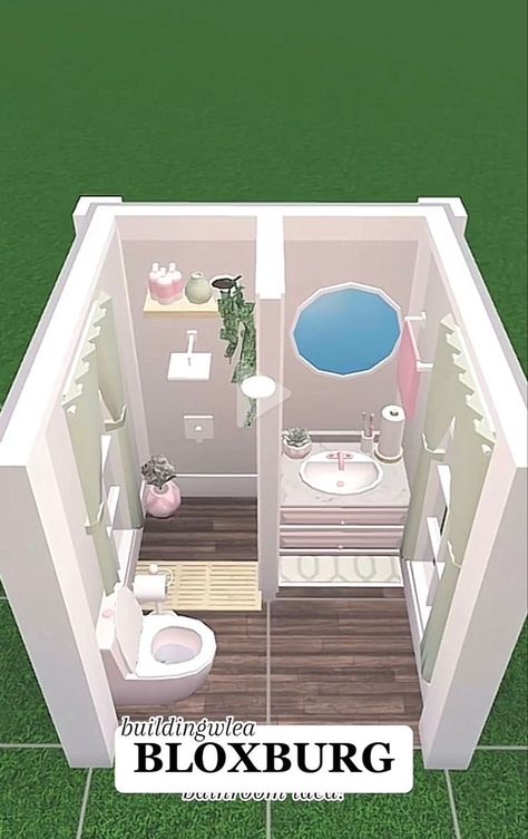 Tatuaje Hello Kitty, Bloxburg Bathroom Ideas, Modular Bathrooms, Blocksburg Room Ideas￼, House Decals, House Decorating Ideas Apartments, Small House Layout, Simple Bedroom Design, Tiny House Layout