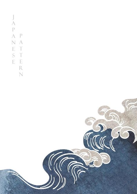 Japanese Wave Pattern, Japanese Inspired Art, Wave Drawing, Wave Background, Japanese Wave, Japanese Art Styles, Wave Illustration, Japanese Watercolor, Japanese Water