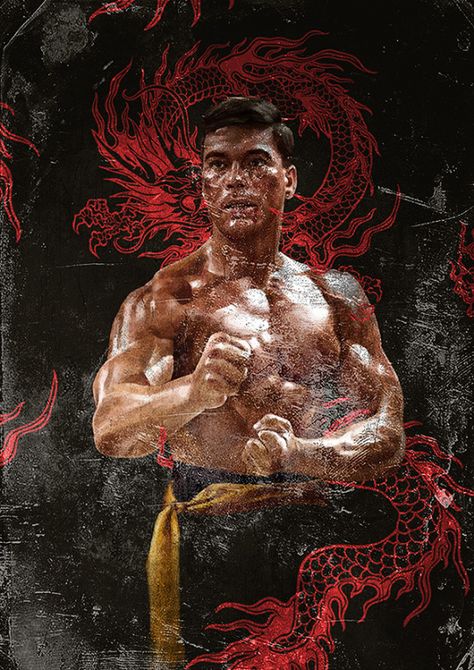 Dmitry Belov art Bloodsport Movie, Blood Sport, Claude Van Damme, Jean Claude Van Damme, Van Damme, Martial Artists, Human Poses Reference, Movie Poster Art, Keira Knightley