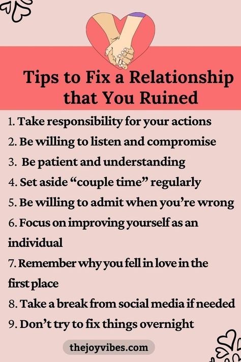 tips to fix a relationship that you ruined Fixing Relationships, Fix A Relationship, Relationship Repair, Signs Guys Like You, Improve Relationship, Relationship Communication, Relationship Skills, Conflict Management, Communication Relationship